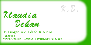 klaudia dekan business card