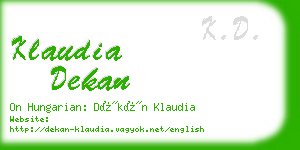 klaudia dekan business card